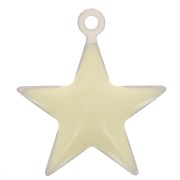 Dije estrellas de metal y resina epoxi 15 mm Crema x 10
