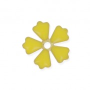 Dije flor de metal y resina epoxi 15 mm Amarillo/Dorado x 5|raw }}