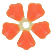 Dije flor de metal y resina epoxi 15 mm Rosa coral/Dorado x 5|raw }}