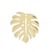 Dije hoja de filodendro 17x15 mm de Plata 925 dorado x1