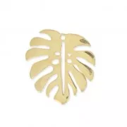 Dije hoja de filodendro 17x15 mm de Plata 925 dorado x1