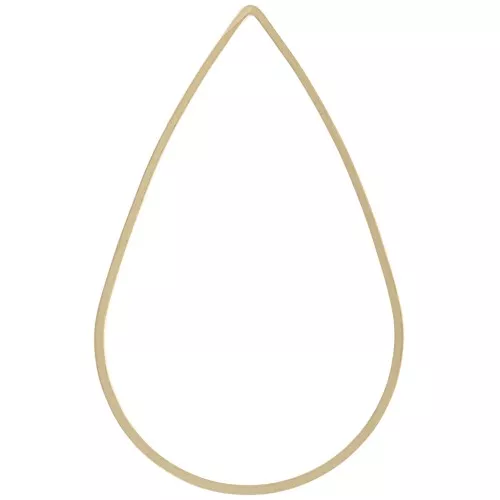 Anilla para montaje y tejido gota 38x25 mm de latón bruto