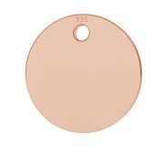Dije medalla 9 mm de Plata 925 dorado rosa  x1|raw }}