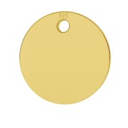 Dije medalla 9 mm de Plata 925 Dorado con oro fino x1|raw }}