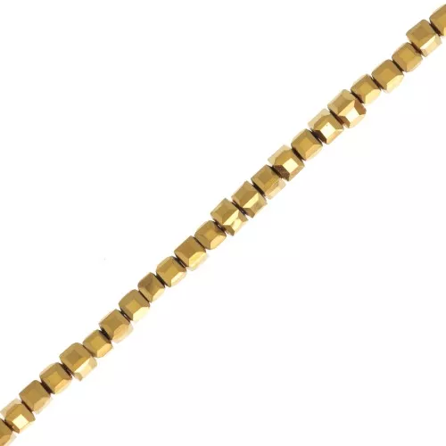 Cubos de cristal 3mm dorado x47 cm