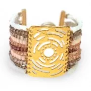 Cubos de cristal 3mm dorado x47 cm