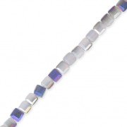 Cubos de vidrio 2.5 mm Lavender Opal Half Purple Iris x40 cm|raw }}