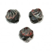 Cuentas de vidrio Saturn Beads 11x10 mm Jet Travertin x10