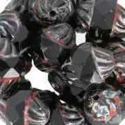 Cuentas de vidrio Saturn Beads 11x10 mm Jet Travertin x10