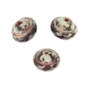 Cuentas de vidrio Saturn Beads 8x10 mm Amethyst Travertin x10|raw }}