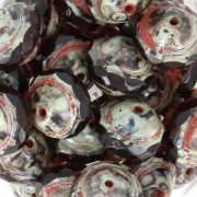 Cuentas de vidrio Saturn Beads 8x10 mm Amethyst Travertin x10