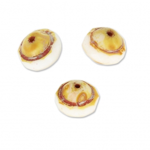 Cuentas de vidrio Saturn Beads 8x10 mm Opaco White Travertin x10