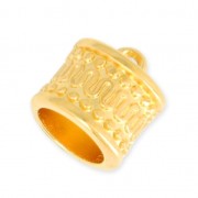 Terminal de meteal para la creación de joyas espiral o para cordón 10 mm Dorado con oro fino|raw }}