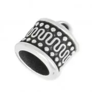 Terminal de metal para la creación de joyas espiral o para cordón 10 mm plateado antiguo