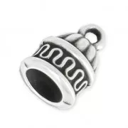 Terminal de metal para la creación de joyas espiral o para cordón 6 mm plateado antiguo