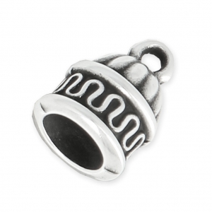 Terminal de metal para la creación de joyas espiral o para cordón 6 mm plateado antiguo