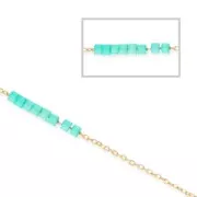 Cadena fina para Miyuki Delica 11/0 malla Forzada 0.8 mm Dorado con oro fino x1m