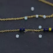 Cadena fina para Miyuki Delica 11/0 malla Forzada 0.8 mm Chapado en plata fina x1m