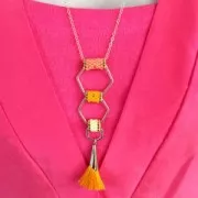 Borla pompón de algodón para creaciones DIY 33 mm rosa con copela metálica chapado en plata fina x1