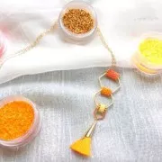 Borla pompón de algodón para creaciones DIY 33 mm Turquesa con copela metálica chapado en plata fina x1