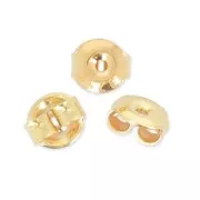 Pendientes cuadrada motivo geométrico 13 mm de Plata 925 dorado con oro fino x 2