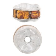 Perla rondel Strass 5 mm plateado/Topaz x4|raw }}