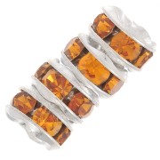 Perla rondel Strass 5 mm plateado/Topaz x4