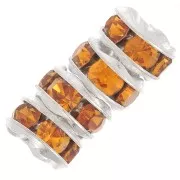 Perla rondel Strass 5 mm plateado/Topaz x4