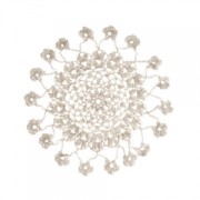 Tapete de encaje de ganchillo flor 20 cm Crudo x1