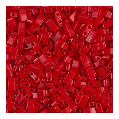 Miyuki Half Tila Beads 5x2.3x1.9 mm HTL-408 - Opaque Red x10g