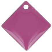 Dijes rombos/cuadrados de metal y resina epoxi 16x16  mm Fucsia x 8|raw }}
