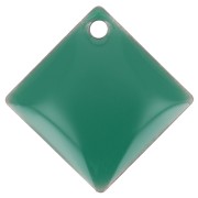 Dijes rombos/cuadrados de metal y resina epoxi 16x16 mm verde esmeralda x 8|raw }}