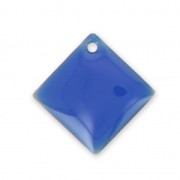 Dijes rombos/cuadrados de metal y resina epoxi 16x16 mm Azul Eléctrico x 8|raw }}