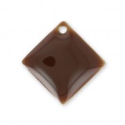 Dijes rombos/cuadrados de metal y resina epoxi 18x18 mm Marrón x 8|raw }}