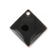 Dijes rombos/cuadrados de metal y resina epoxi 16x16 mm Negro x 8|raw }}