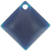 Dijes rombos/cuadrados de metal y resina epoxi 16x16 mm Azul Noche x 8