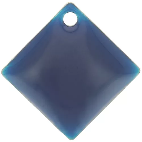 Dijes rombos/cuadrados de metal y resina epoxi 16x16 mm Azul Noche x 8
