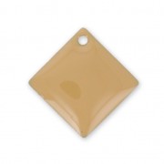 Dijes rombos/cuadrados de metal y resina epoxi 16x16 mm Beige x 8|raw }}