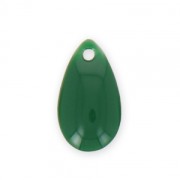 Dijes gotas de metal y resina epoxi 14x8 mm Verde x 8