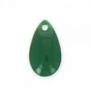 Dijes gotas de metal y resina epoxi 14x8 mm Verde x 8