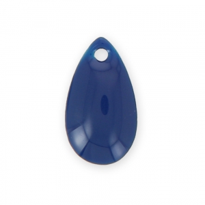 Dijes gotas de metal y resina epoxi 14x8 mm Azul Oscuro x 8