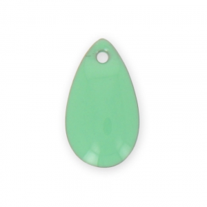 Dijes gotas de metal y resina epoxi 14x8 mm Mint x 8