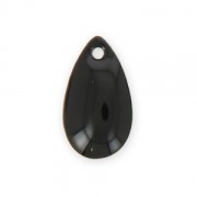 Dijes gotas de metal y resina epoxi 14x8 mm Negro x 8