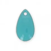 Dijes gotas de metal y resina epoxi 14x8 mm Green Turquesa x 8