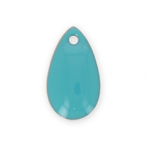 Dijes gotas de metal y resina epoxi 14x8 mm Green Turquesa x 8