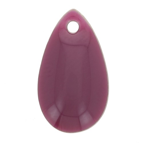 Dijes gotas de metal y resina epoxi 14x8 mm Morado x 8