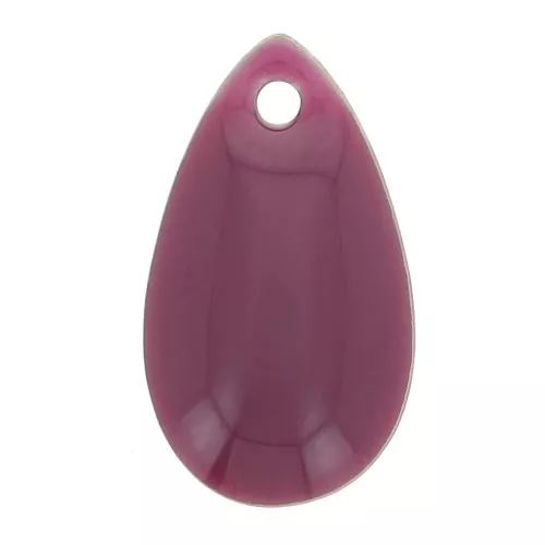 Dijes gotas de metal y resina epoxi 14x8 mm Morado x 8
