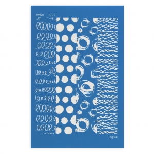 Silk Screen Moiko para Arcilla polimérica 74x105 mm - Diseño Curva 8.22