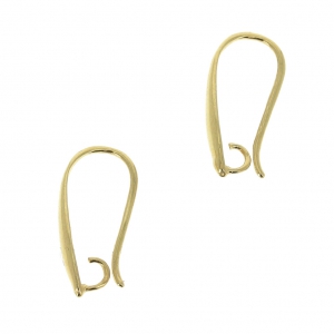 Ganchos para pendientes decorados 20 mm Dorado con oro fino x2