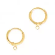 Ganchos para pendientes forma design redonda 15.6 mm Dorado con oro fino x2
